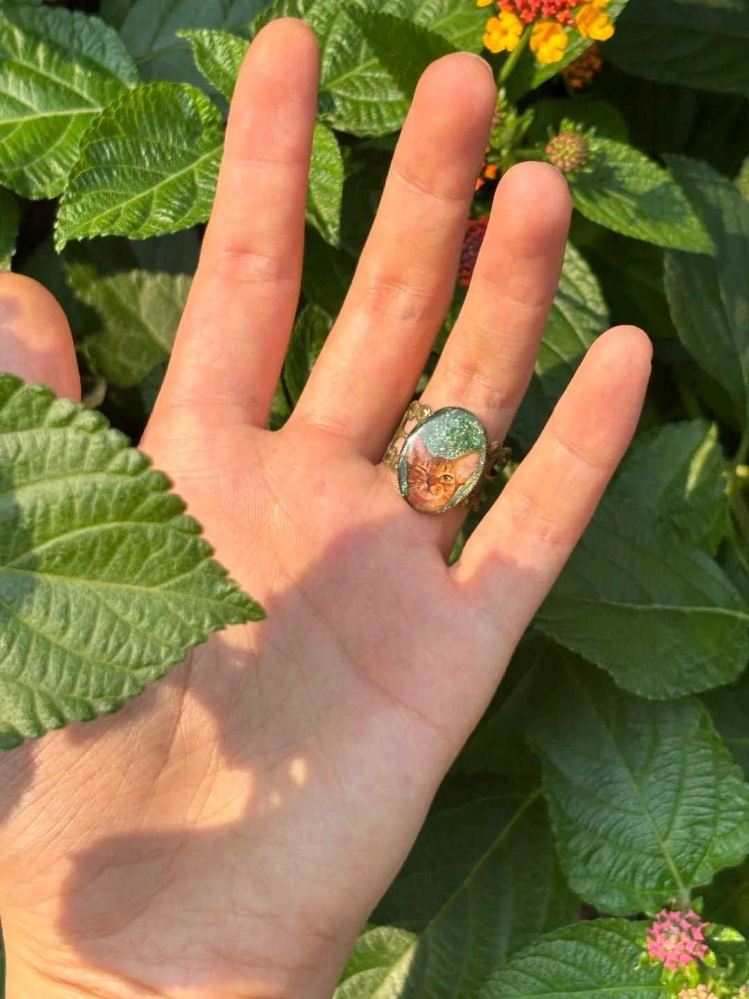 Custom Pet Photo Ring - Personalized Dog Cat Portrait Jewelry - Pet Memorial Keepsake - Antique Bronze or Silver Finish - Gift for Pet Lover