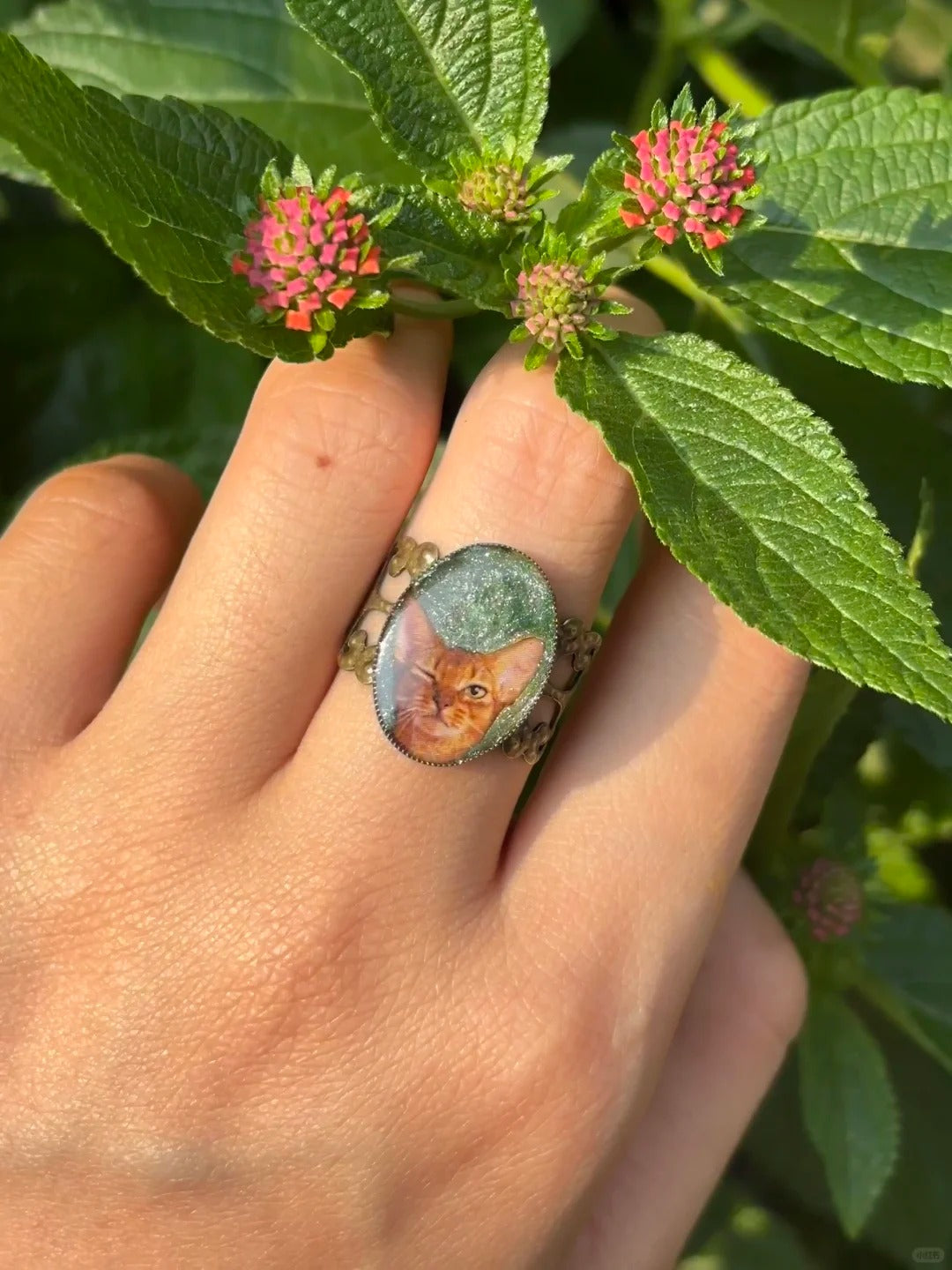 Custom Pet Photo Ring - Personalized Dog Cat Portrait Jewelry - Pet Memorial Keepsake - Antique Bronze or Silver Finish - Gift for Pet Lover