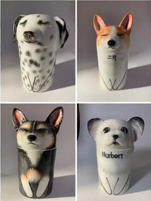 Bestselling! Hand-Painted Dog Memorial Urn – Unique Artistic Tribute (Custom Portrait & Text, 3 Sizes)