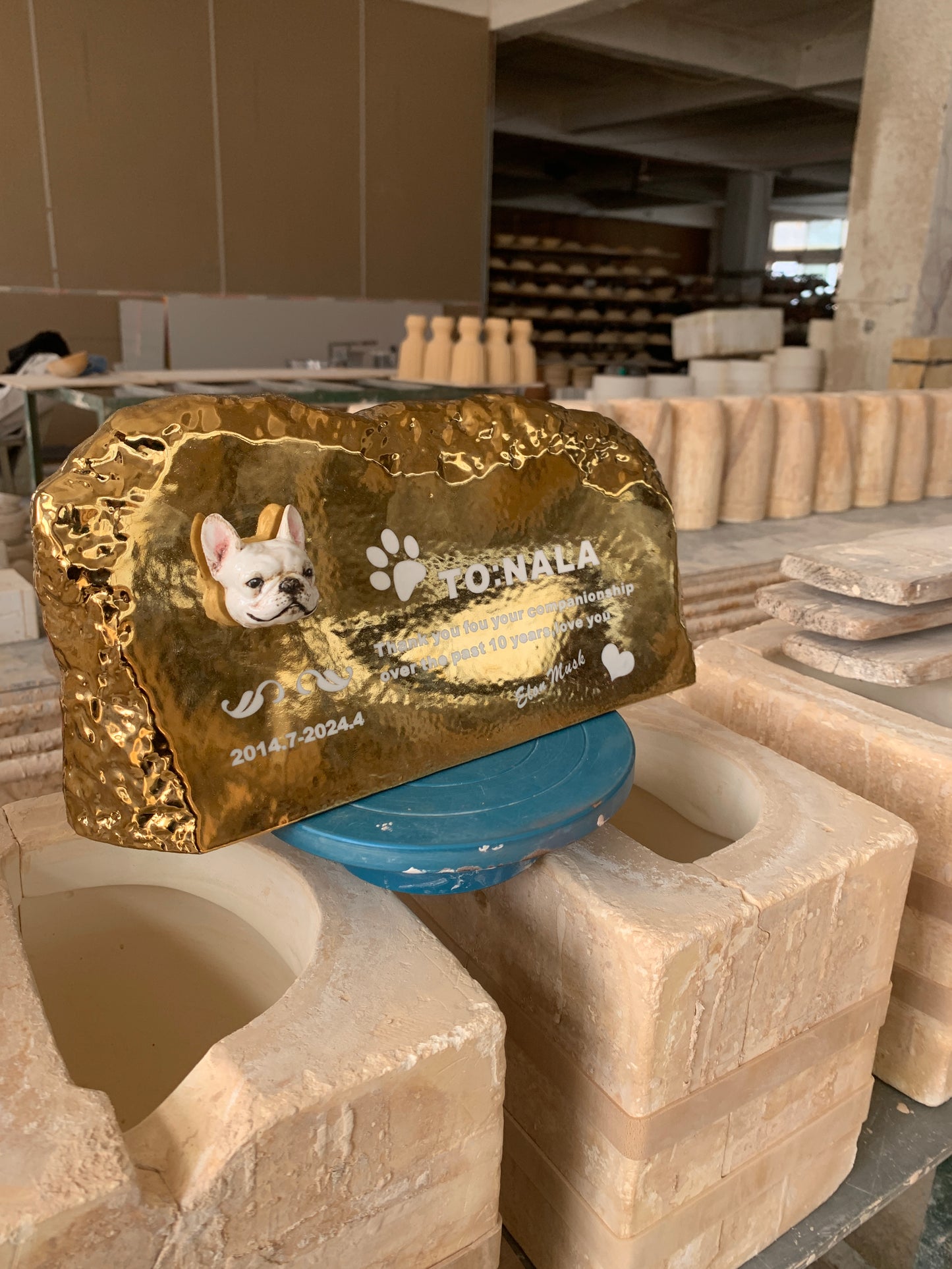 Custom Pet Tombstone and Urn (Dual-Use)