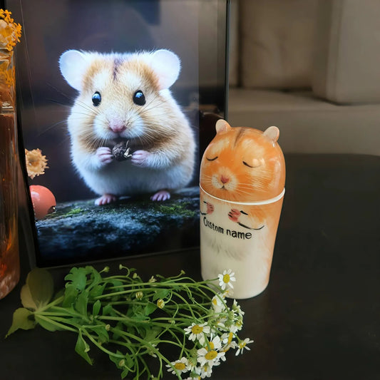 Cherished Small Pet Memorial Urn – Hand-Painted Artistic Tribute (Rabbit, Parrot, Hamster & More)